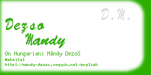 dezso mandy business card